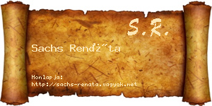 Sachs Renáta névjegykártya